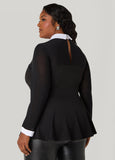 Mesh Paneled Peplum Top