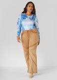 Denim Print Top