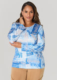 Denim Print Top