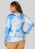 Denim Print Top