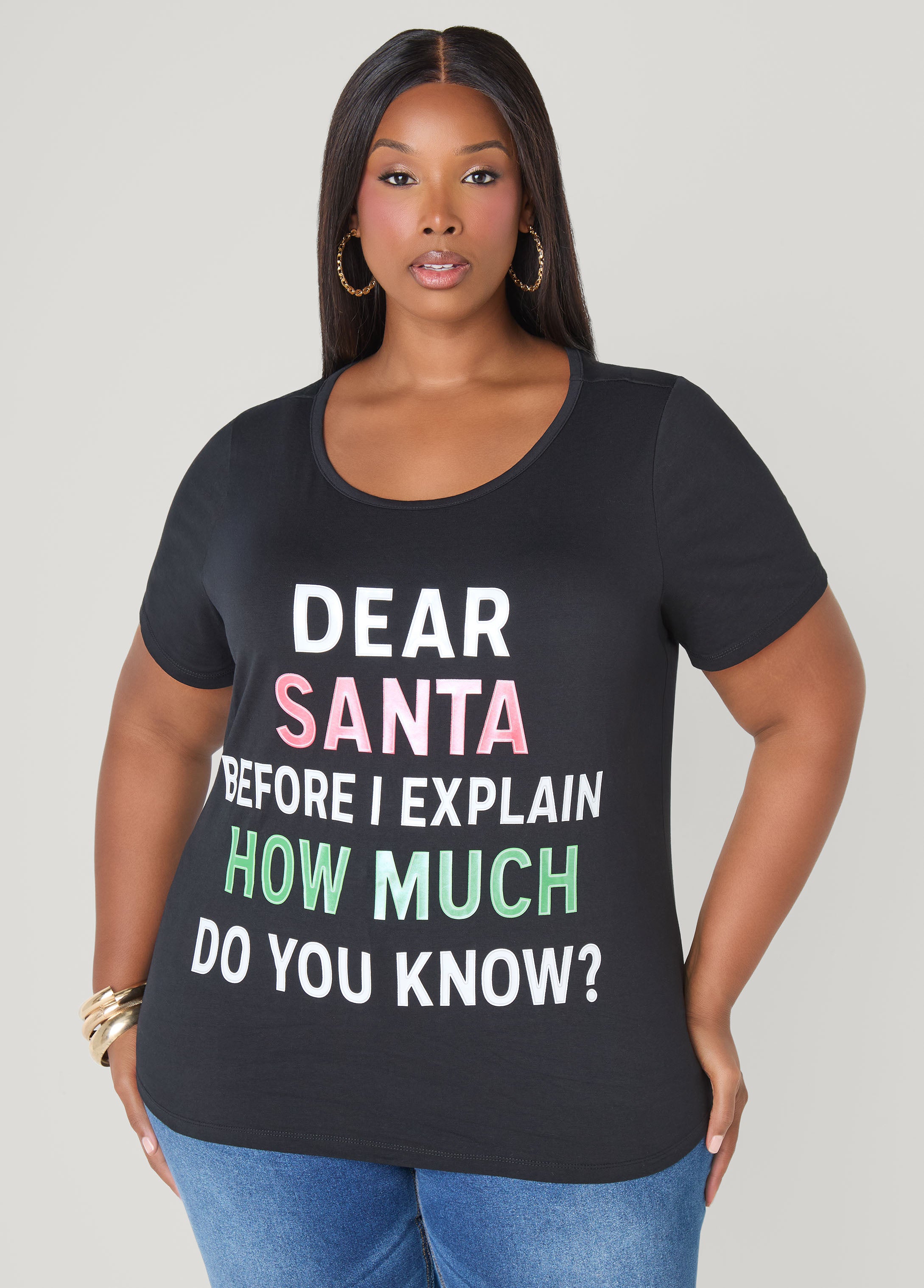 Plus Size Dear Santa Graphic Tee