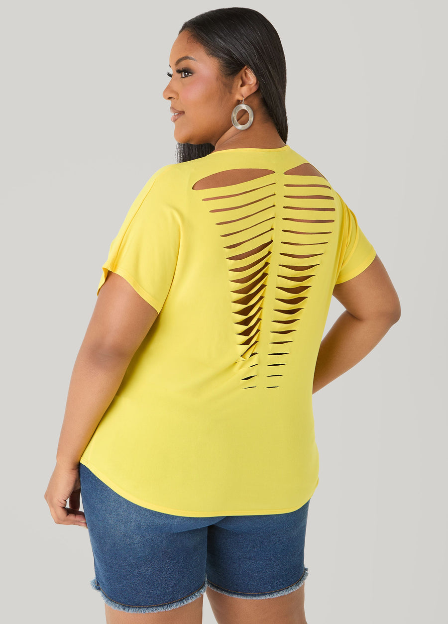 Plus Size Laser Cut Top