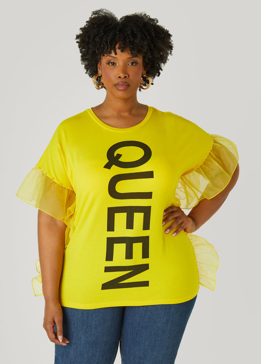Plus Size Queen Paneled Graphic Tee