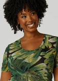 Tropical Print Mesh Tee