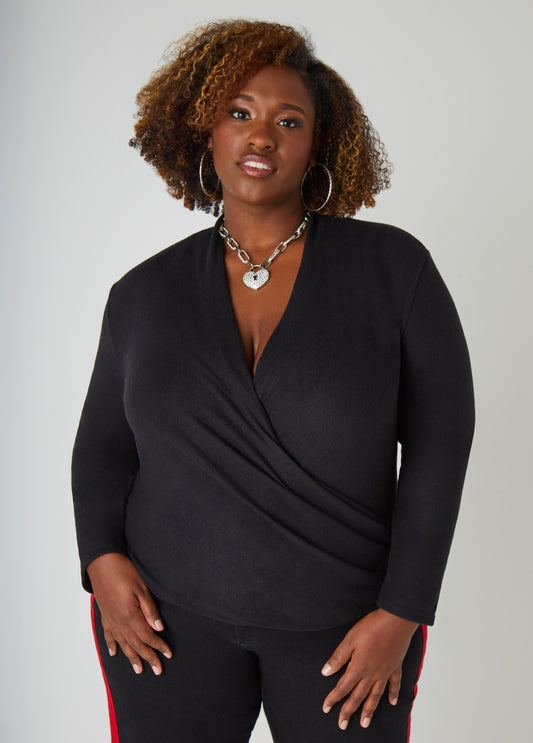 Plus Size Knit Top Plus Size Wrap Top Plus Size Hacci Knit Top