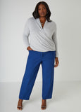 Faux Wrap Hacci Knit Top
