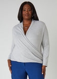 Faux Wrap Hacci Knit Top