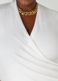 Faux Wrap Hacci Knit Top