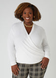 Faux Wrap Hacci Knit Top