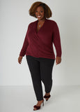 Faux Wrap Hacci Knit Top