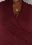 Faux Wrap Hacci Knit Top