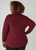 Faux Wrap Hacci Knit Top