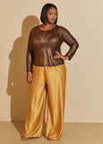Metallic Stretch Mesh Tee