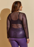 Metallic Stretch Mesh Tee