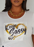 Sassy Embellished Graphic Top