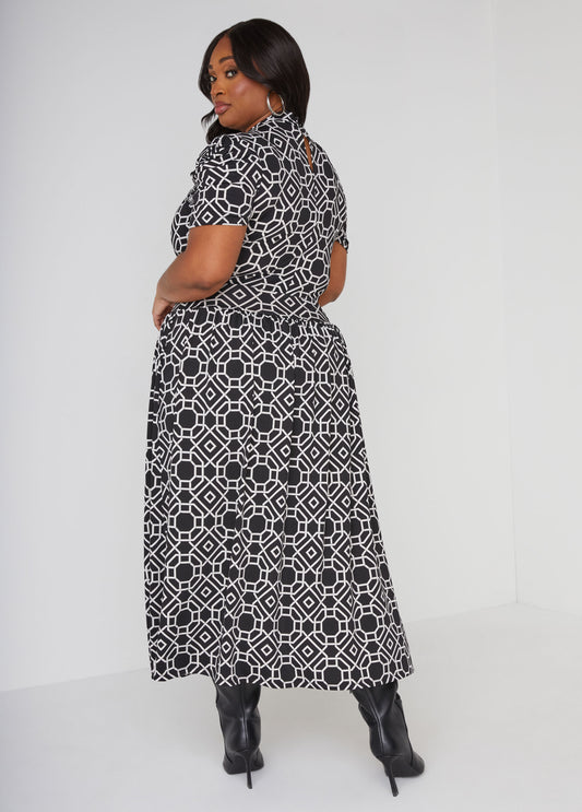 Split Front Printed Duster