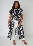 Printed Split Front Duster