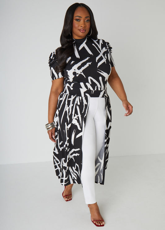 Printed Split Front Duster