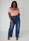Cutout Stretch Knit Top