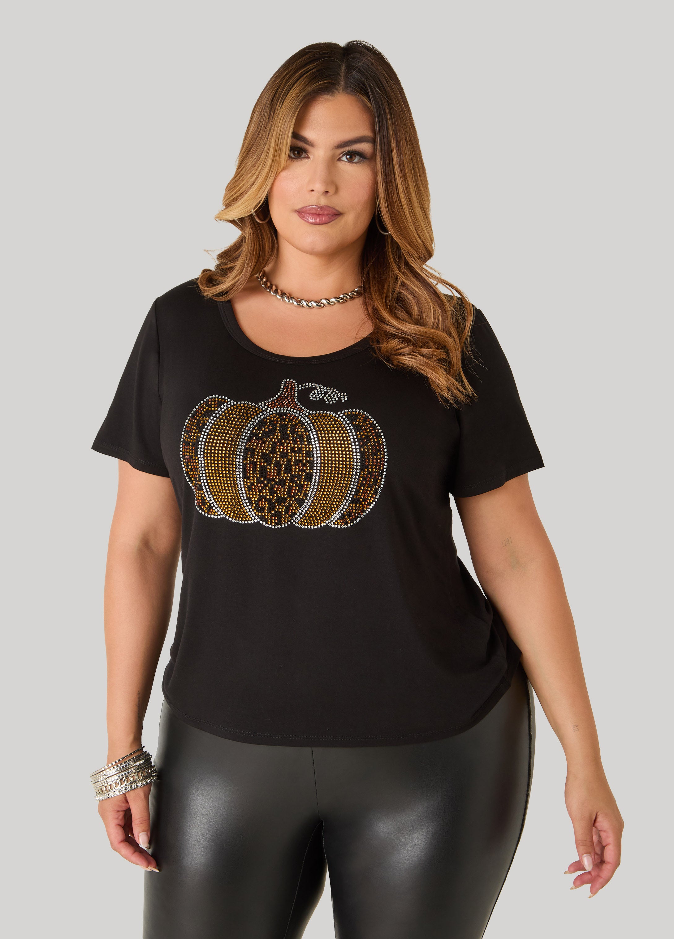 Leopard Pumpkin Crystal Tee