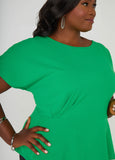 Pleated Peplum Top