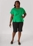 Pleated Peplum Top