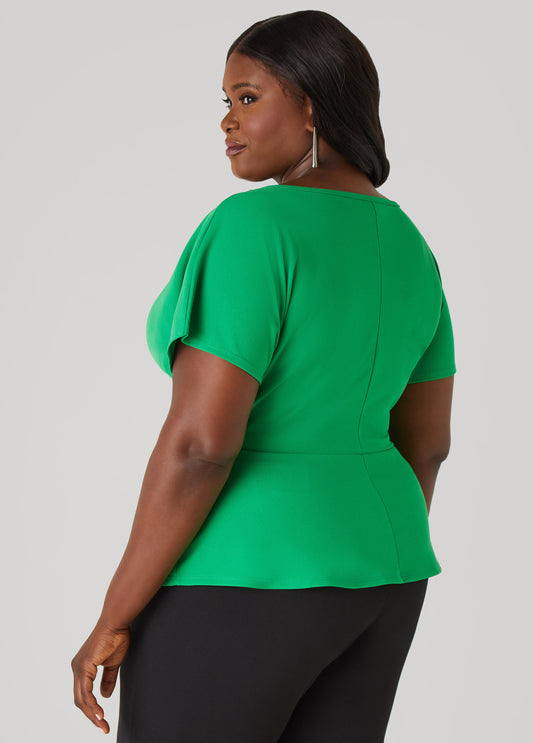 Pleated Peplum Top