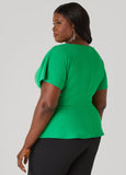 Pleated Peplum Top
