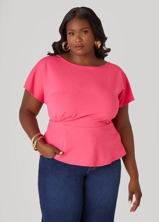 Pleated Peplum Top