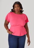 Pleated Peplum Top