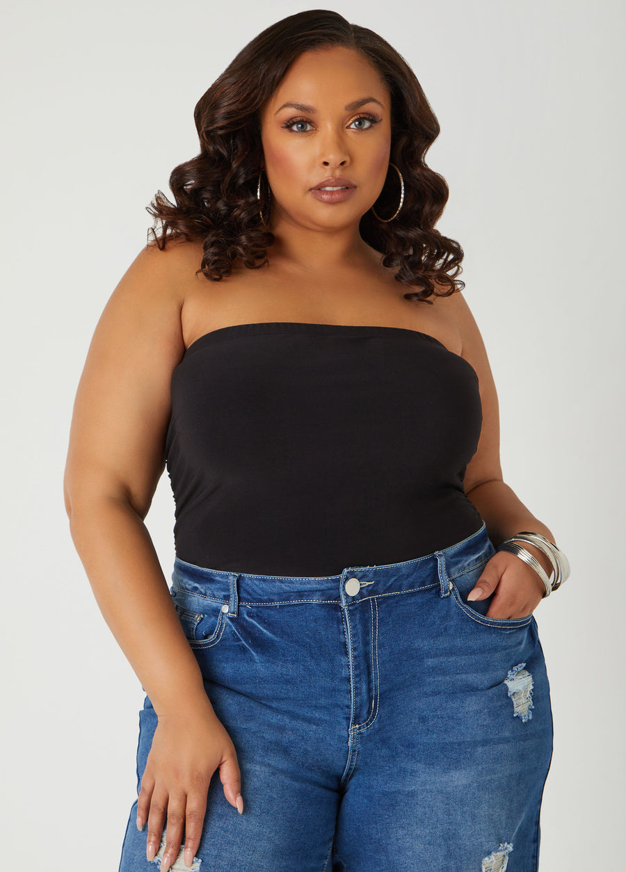 Plus Size Ruched Tube Top