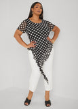 Ruffled Polka Dot Mesh Top