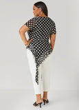 Ruffled Polka Dot Mesh Top