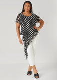 Ruffled Polka Dot Mesh Top