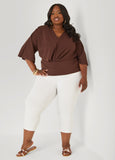 V Neck Stretch Crepe Top