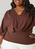V Neck Stretch Crepe Top