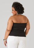 Ruched Mesh Tube Top