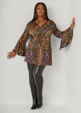 Leopard Print Front Split Tunic