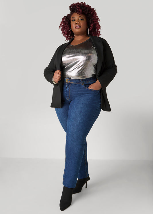Plus Size Foiled Tank Plus Size Metallic Tank Top Plus Size Basic