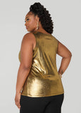 Foiled Textured Knit Tank