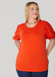 Appliqued Puff Sleeved Tee