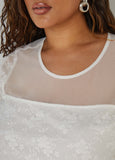 Sequined Floral Mesh Top
