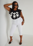 Paneled Bow Embellished Top