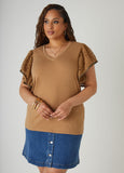 Crochet Sleeved Jersey Top