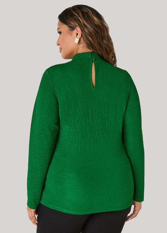 Textured Mock Neck Top