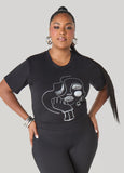 Plus Size Crystal Silhouette Graphic Tee