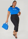 Slay Embellished Ruffled Tee
