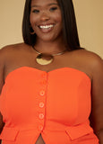 Strapless Buttoned Top
