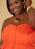 Strapless Buttoned Top
