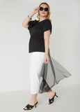 Mesh Paneled Rosette Tee